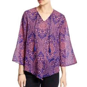 Banana Republic Top Women's Large Purple Long Sleeve Pullover Blouse